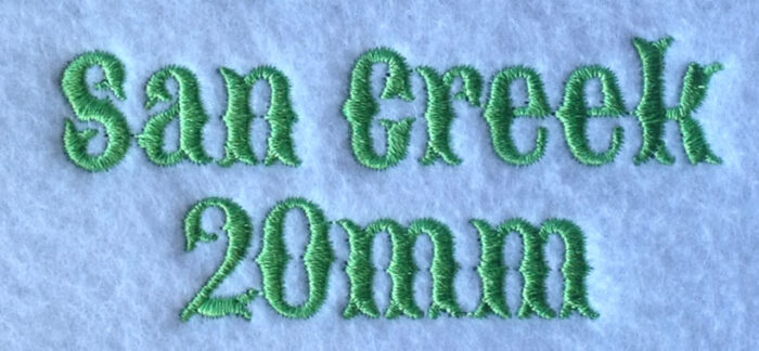San Creek 20mm Font 3