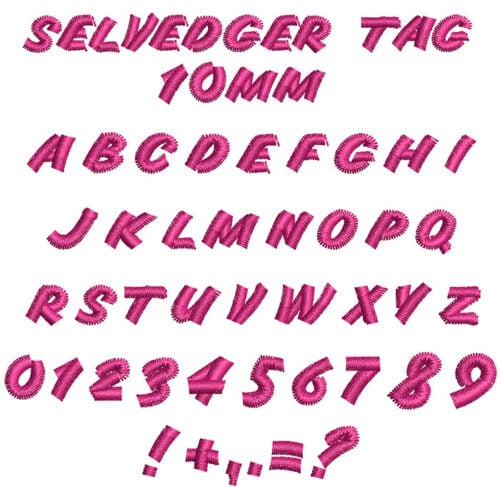 Selvedger Tag 10mm Font 1