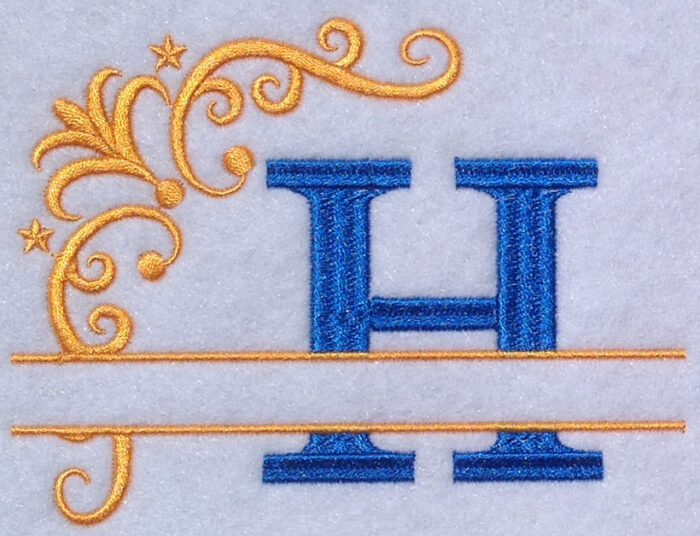 Split 2 Color Monogram 100mm Font 3