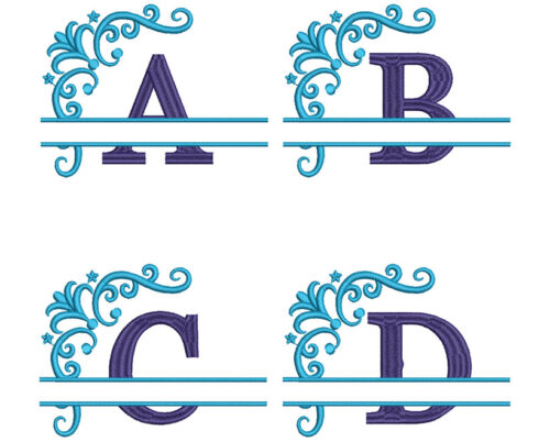 Split 2 Color Monogram 100mm Font 2