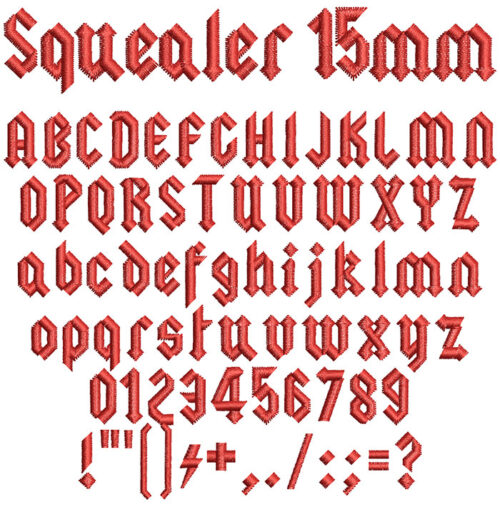 Squealer 15mm Font 1