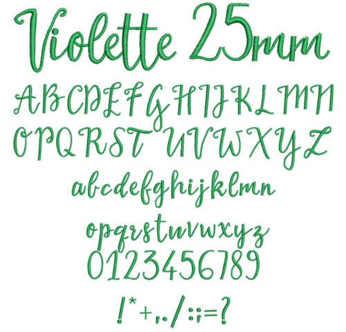 Violette 25mm Font 1