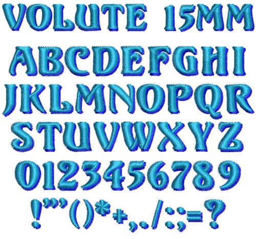 Volute 2 color 15mm Font 1
