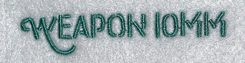 Weapon 10mm Font 3 | Embroidery Legacy Weapon 10mm Font 3