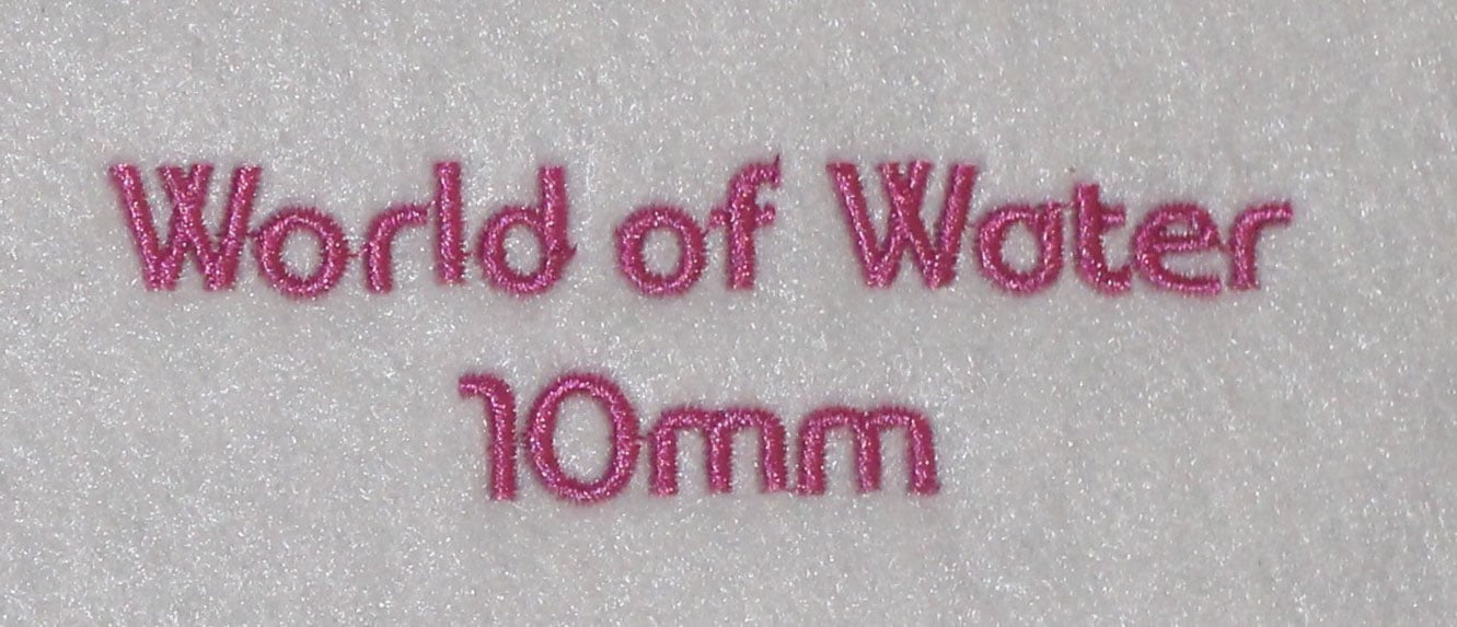 World of Water 10mm Font 3 | Embroidery Legacy World of Water 10mm Font 3