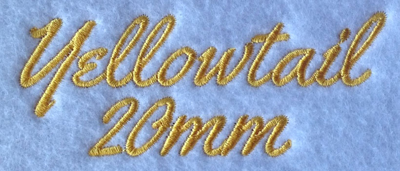 Yellowtail 20mm Font 3