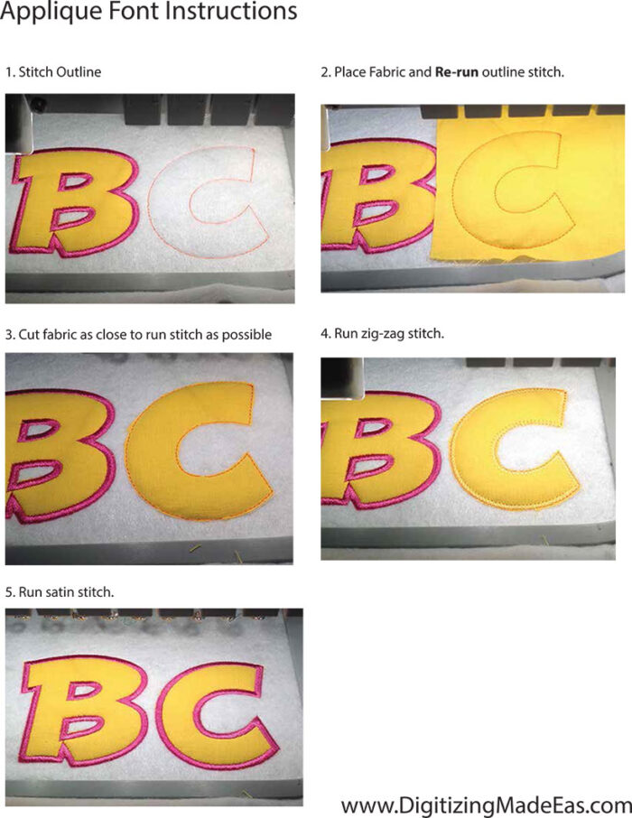 Huggable Applique 50mm Font 3