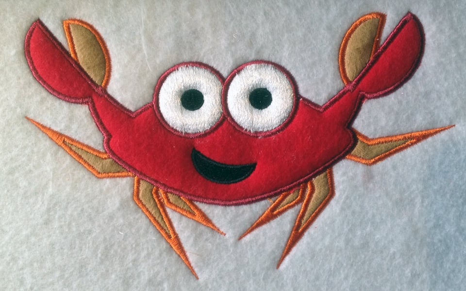 Crab | Embroidery Legacy crab applique embroidery design
