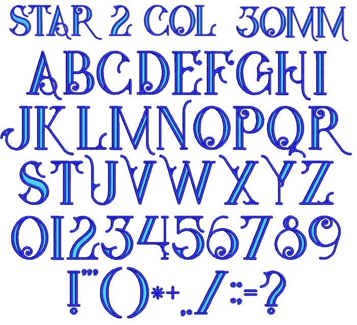 Star2Col30mm | Embroidery Legacy Star2Col30mm