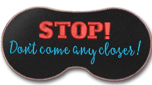 sleepmask_stop | Embroidery Legacy sleep mask