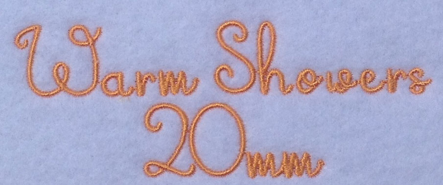 WarmShowers20mm | Embroidery Legacy WarmShowers20mm