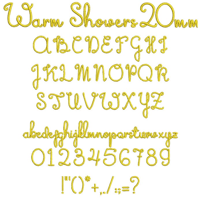 WarmShowers20mm | Embroidery Legacy WarmShowers20mm