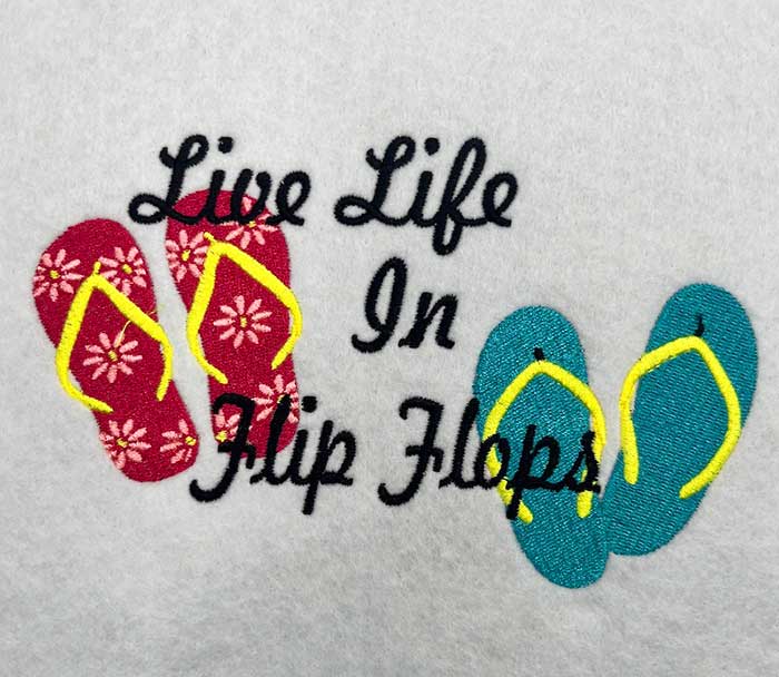 AI_FlipFlop_08 | Embroidery Legacy live life in flip flops embroidery design