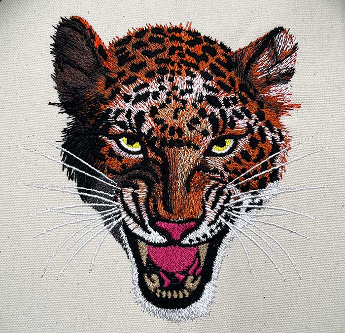 H-6836LeopardSnarl_sewout | Embroidery Legacy Leopard snarl embroidery design