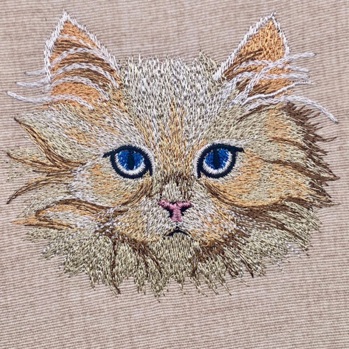 kitten face embroidery design
