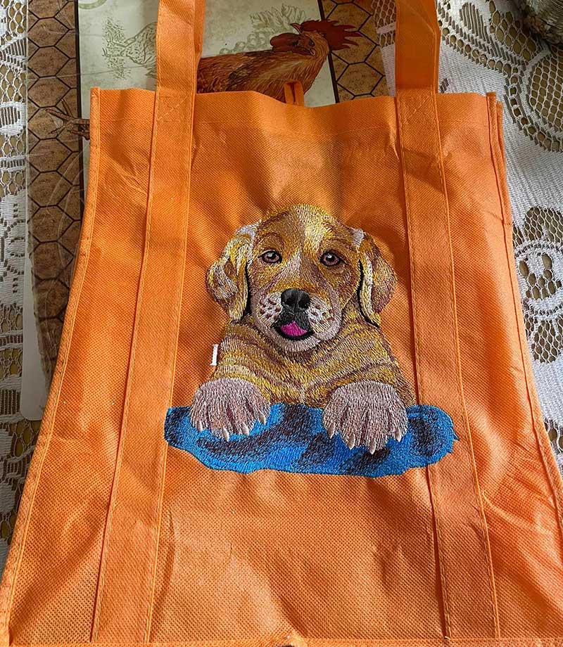 BruceP-GoldenRetrievePuppy- | Embroidery Legacy golden retriever puppy bag