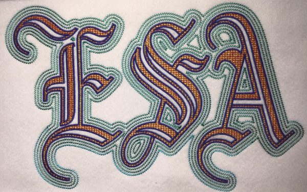 ESA embroidery font
