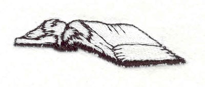 Embroidery Design: Bible open <br>2.61"w X 0.74"h