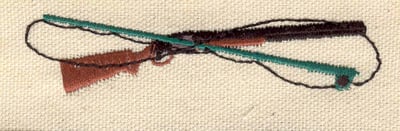 Embroidery Design: Rod and gun<br> 3.50w X 0.81h