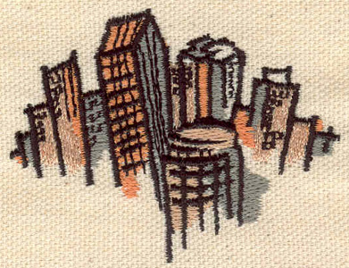 Embroidery Design: City skyscrapers<br> 2.50w X 1.91h