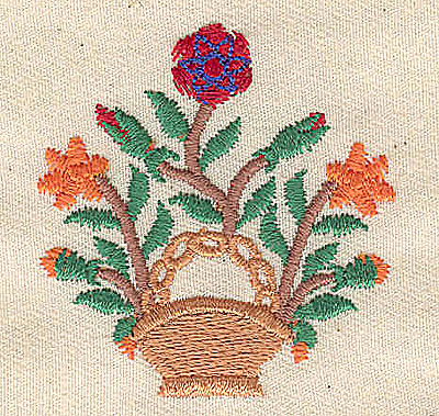 Embroidery Design: Flowers in a basket<br> 1.93w X 2.00h
