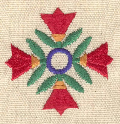 Embroidery Design: Floral design B<br> 2.06w X 2.06h