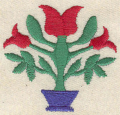 Embroidery Design: Flowers in a pot<br> 1.98w X 1.81h