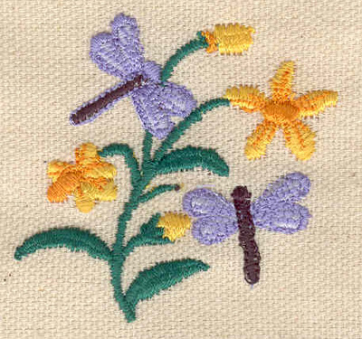 Embroidery Design: Flowers and butterflies<br> 2.00w X 2.00h | Embroidery Legacy Embroidery Design: Flowers and butterflies<br> 2.00w X 2.00h