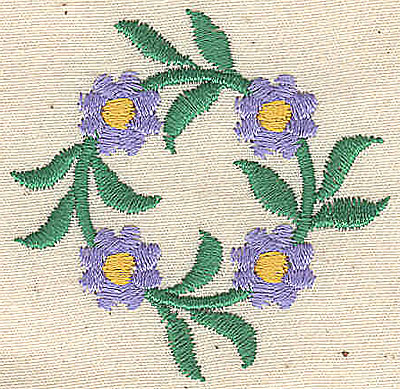 Embroidery Design: Ring of flowers<br> 2.13w X 2.14h