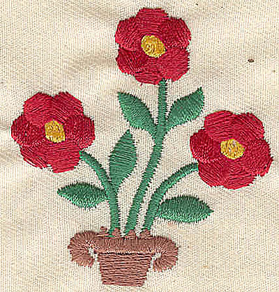 Embroidery Design: Floral trio<br> 2.09w X 2.21h