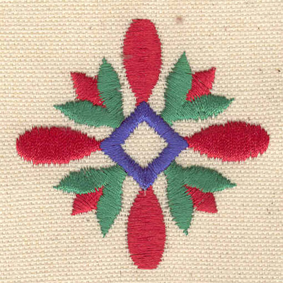 Embroidery Design: Geometric floral design<br> 2.31w X 2.31h