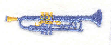 Embroidery Design: Trumpet <br>0.57" X 1.91"