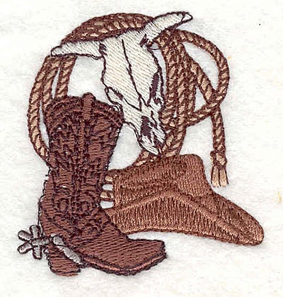 Embroidery Design: Western scene<br>2.48"H x 2.31"W