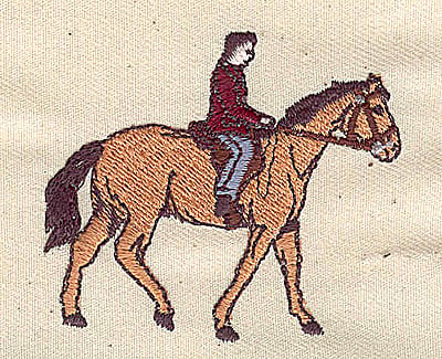 Embroidery Design: Horse and rider<br>2.08in. H x 2.35in. W