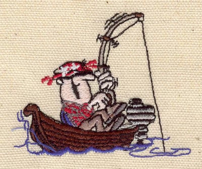Embroidery Design: Happy fisherman<br> 2.74w X 2.24h