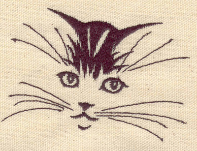 Embroidery Design: Cat face A<br> 3.75w X 2.68h