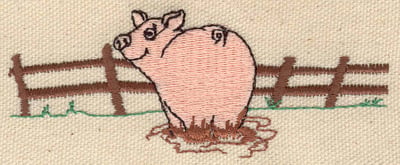 Embroidery Design: Pig in mud<br> 3.98w X 1.54h