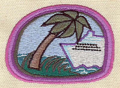 Embroidery Design: Tropical scene<br> 2.80w X 2.00h