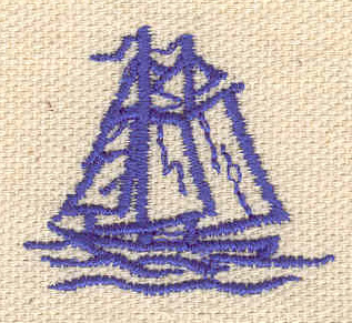 Embroidery Design: Sail boat<br> 1.40w X 1.20h