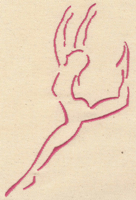 Embroidery Design: Ballet dancer B large<br> 4.00w X 6.50h