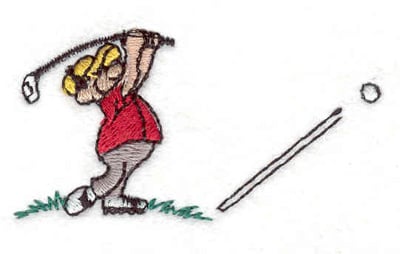Embroidery Design: Golfer C <br>2.50"w X 1.30"h