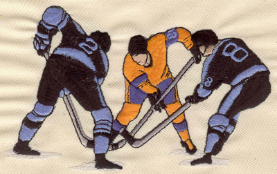 Embroidery Design: Face off<br> 6.25w X 3.90h