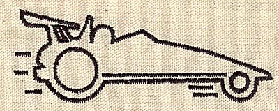 Embroidery Design: Race car outline<br> 4.55w X 1.70h