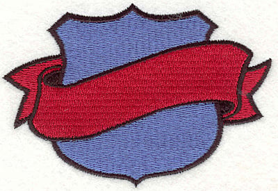 Embroidery Design: Shield & Banner 1<BR>2.50" x 3.70"