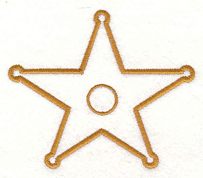 Embroidery Design: Sheriff's badge<br>3.10"H x 3.60"w