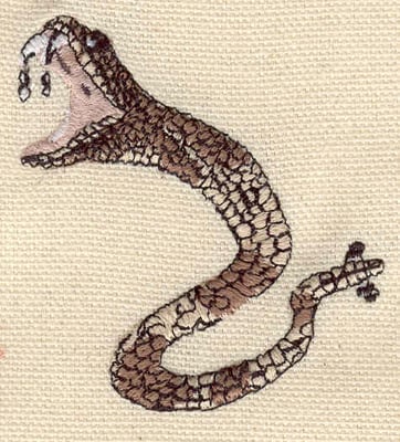 Embroidery Design: Rattlesnake<br> 2.15w X 2.35h