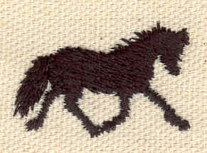 Embroidery Design: Horse trotting<br> 1.25w X 0.82n