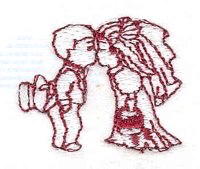 Embroidery Design: Bride and Groom <br>1.40" w X 1.20"h