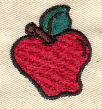 Embroidery Design: Apple<br> 1.45w X 1.65h