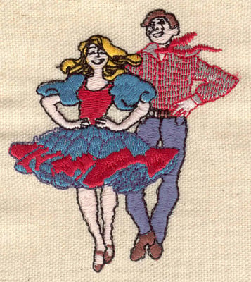 Embroidery Design: Square dancers<br> 2.80w X 3.25h